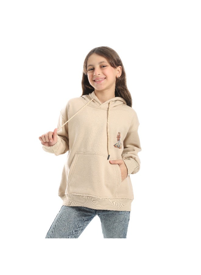 سيزار هودي بناتي ميلتون شتوي مزود بطباعات علي الصدر والضهر - Image 1