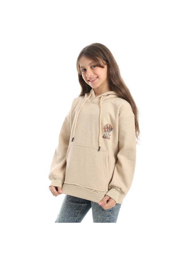 سيزار هودي بناتي ميلتون شتوي مزود بطباعات علي الصدر والضهر - Image 2