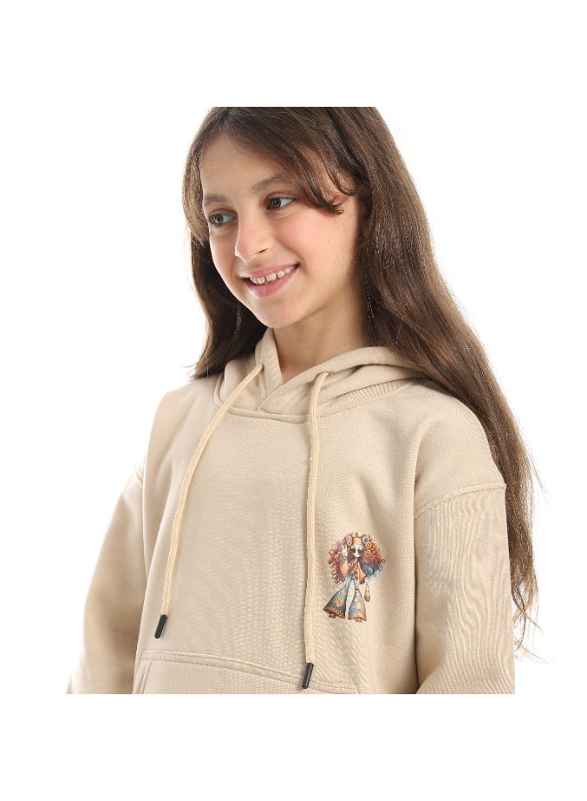 سيزار هودي بناتي ميلتون شتوي مزود بطباعات علي الصدر والضهر - Image 5