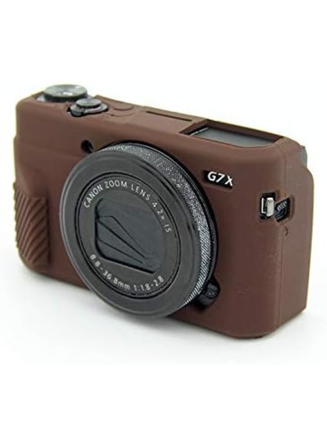 BolinUS G7 X Mark III Case, BolinUS Fullbody Ultra-Thin Lightweight Rubber Soft Silicone Housing Case Bag Cover for Canon PowerShot G7 X Mark III/Mark II (Coffee) - Image 2