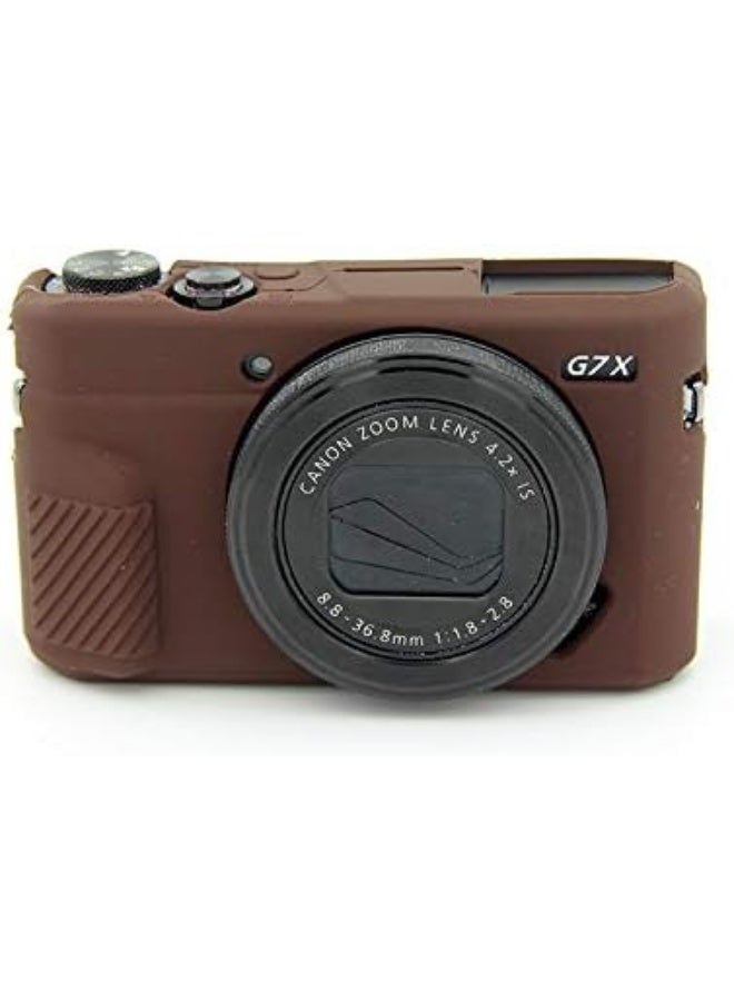 BolinUS G7 X Mark III Case, BolinUS Fullbody Ultra-Thin Lightweight Rubber Soft Silicone Housing Case Bag Cover for Canon PowerShot G7 X Mark III/Mark II (Coffee) - Image 3