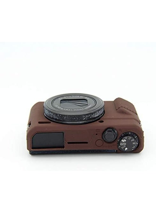 BolinUS G7 X Mark III Case, BolinUS Fullbody Ultra-Thin Lightweight Rubber Soft Silicone Housing Case Bag Cover for Canon PowerShot G7 X Mark III/Mark II (Coffee) - Image 1