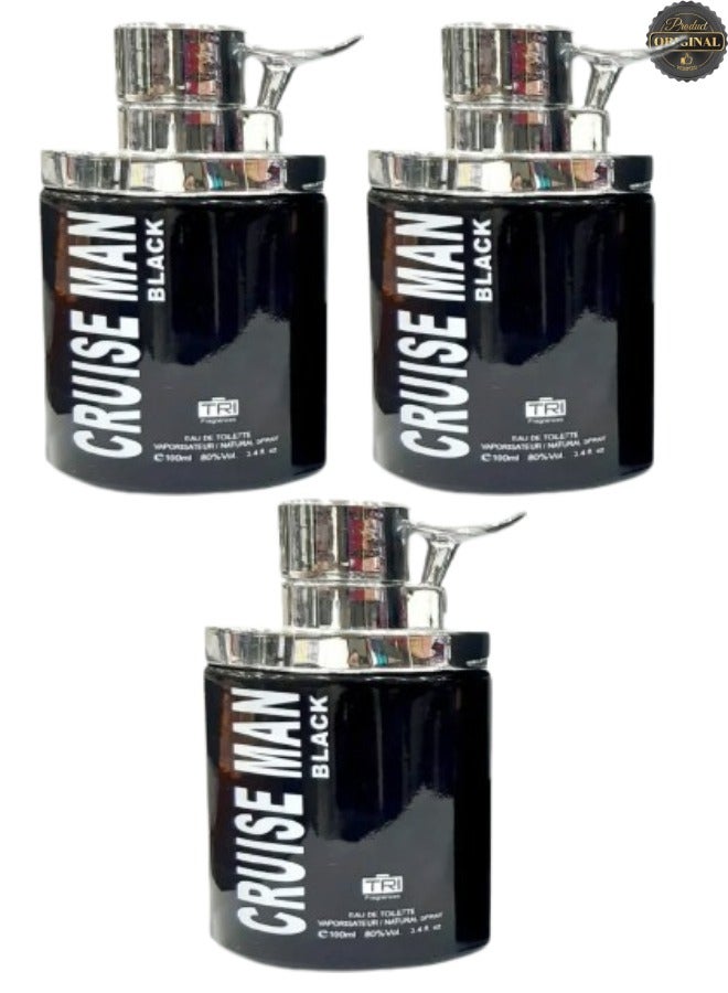 تي أر آي 3 قطع عطر كروز مان بلاك 100 مل - Image 1