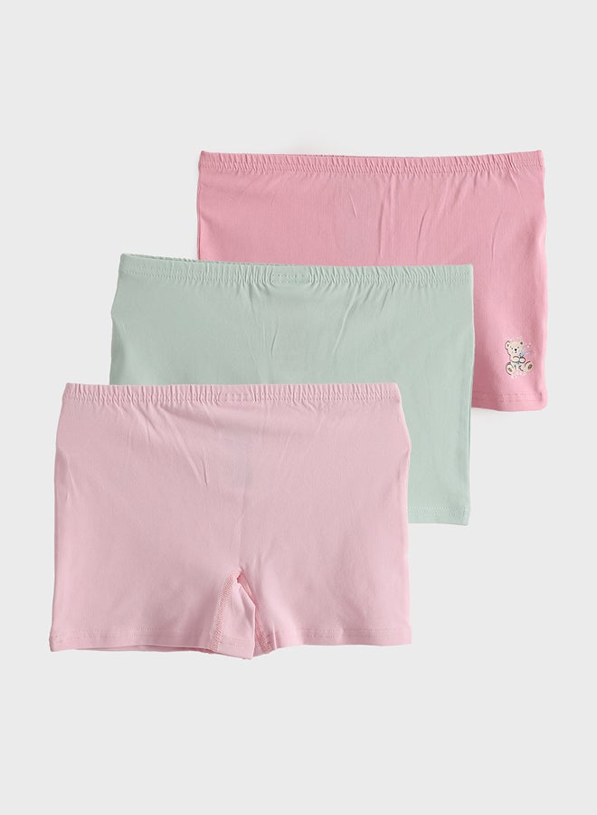 LC WAIKIKI Girls' Basic Boxer Trunks with Elastic Waistband 3-Pack  - Image 1
