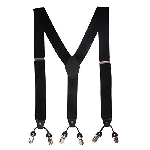 Peluche Novelist Charmer Black Coloured 3.5cm Strap Width Elastic Suspenders for Men - Image 1