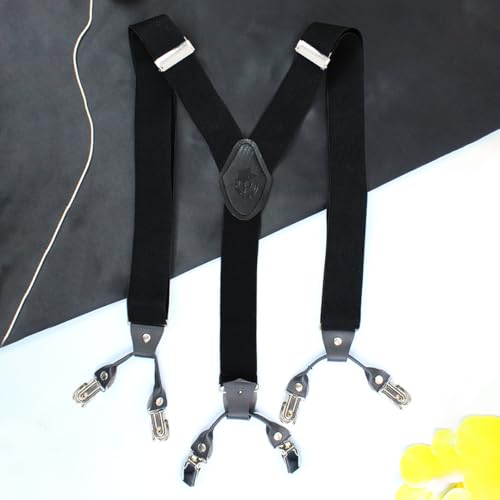 Peluche Novelist Charmer Black Coloured 3.5cm Strap Width Elastic Suspenders for Men - Image 2