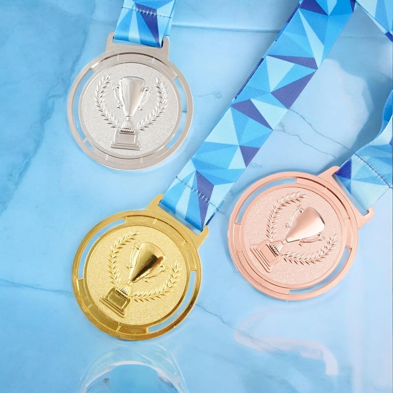 ArtRight Sport Medals- Set of 3, Professional Gold, Silver, Bronze Medals with Color Tag & Ribbon, 1st, 2nd, 3rd Winner Medals (6.5cm Diameter, 43gm) - Image 5