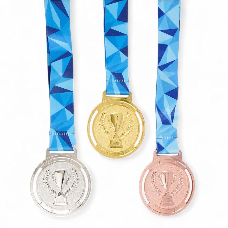 ArtRight Sport Medals- Set of 3, Professional Gold, Silver, Bronze Medals with Color Tag & Ribbon, 1st, 2nd, 3rd Winner Medals (6.5cm Diameter, 43gm) - Image 2