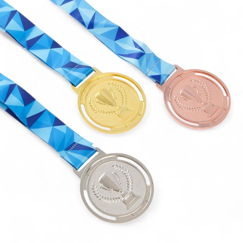ArtRight Sport Medals- Set of 3, Professional Gold, Silver, Bronze Medals with Color Tag & Ribbon, 1st, 2nd, 3rd Winner Medals (6.5cm Diameter, 43gm) - Image 3