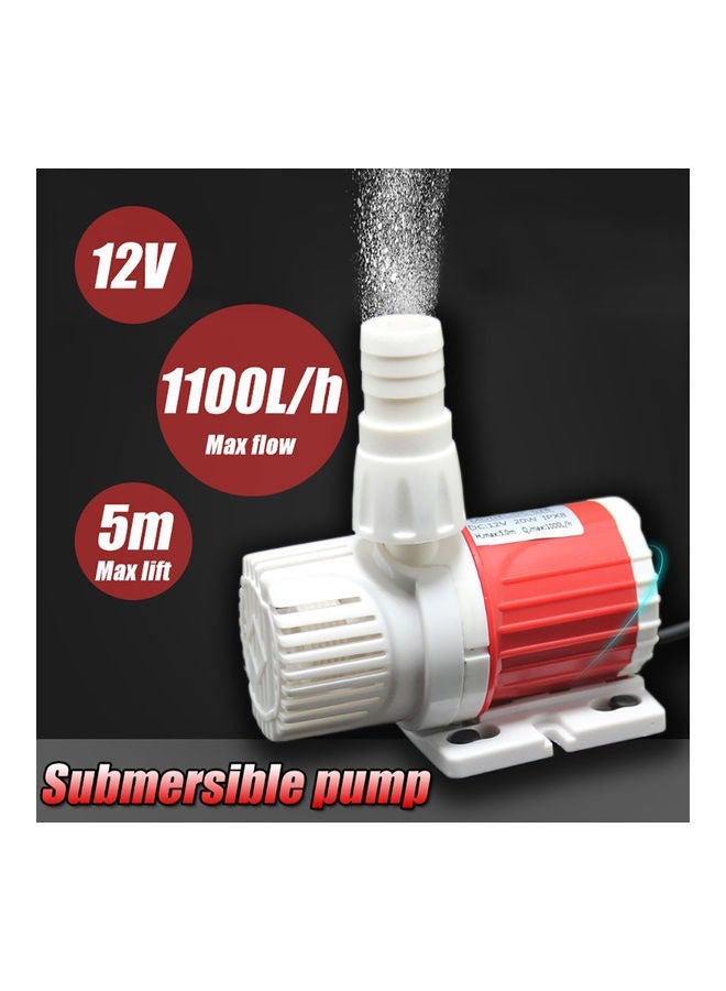 NIBEMINENT DC 12V Solar Submersible Water Pump For Aquarium Fish Tank White/Red - Image 2
