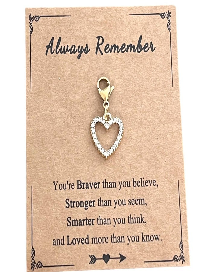 AMOBESTER Gold Rhinestone Love Heart Clip on Pendant Charms for keychain DIY Necklace and Bracelet - Image 1