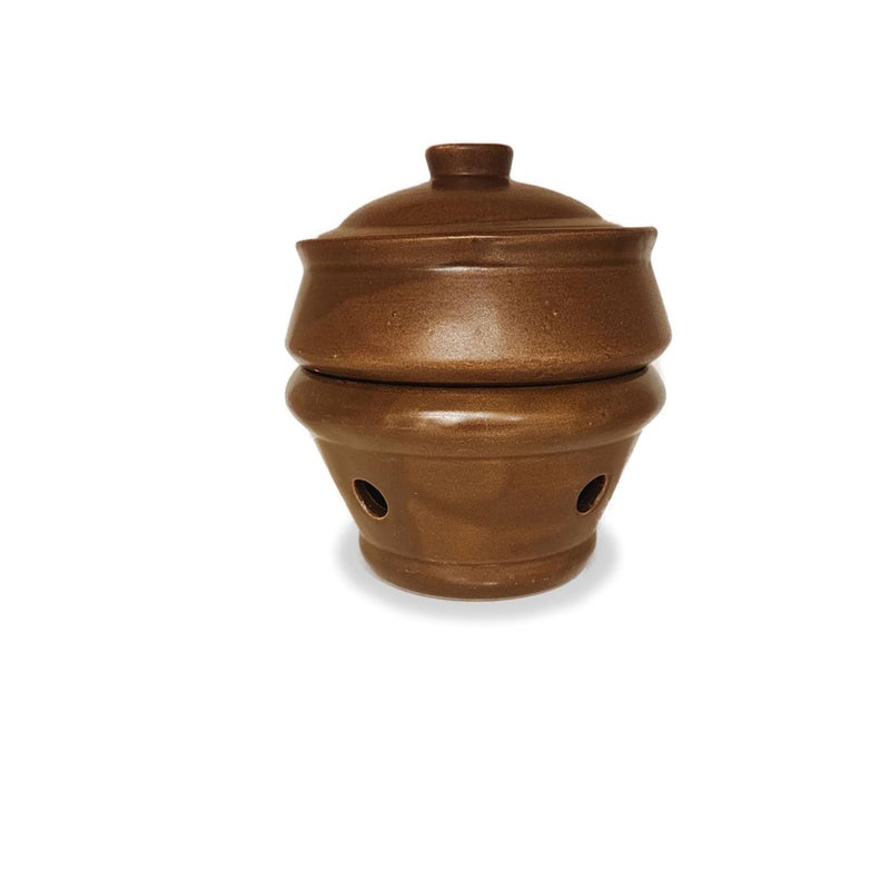 Kala Kriti KALAKRITI Ceramic 600 ML Handi with Sigri | Biryani Bowl Serveware Curd Setter, Sauce Pot, Serve for Dal, Curry, and Dining Tableware | Traditional Elegance for Culinary Excellence (Brown) - Image 2
