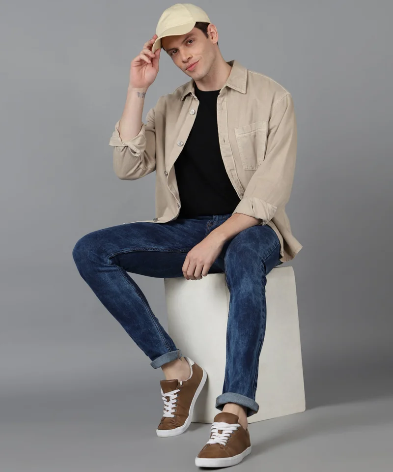 Urbano Fashion  Urbano Fashion Men's Blue Skinny Fit Washed Jeans Stretchable for Men | Best Price UAE