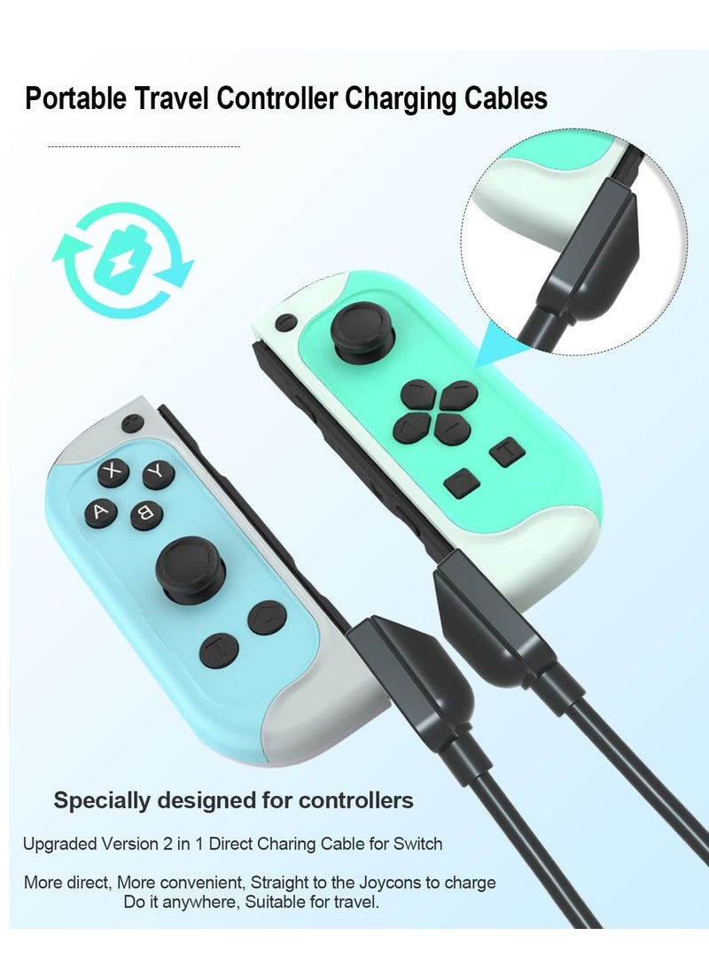 SOLARAE Joycon Charger Cable for Switch, Portable Joycon USB Charger Cable Short for Switch Controller Charger with LED Indicator Replaces Joycon Charging Dock, Travel Joycon Charging Cables - Image 3