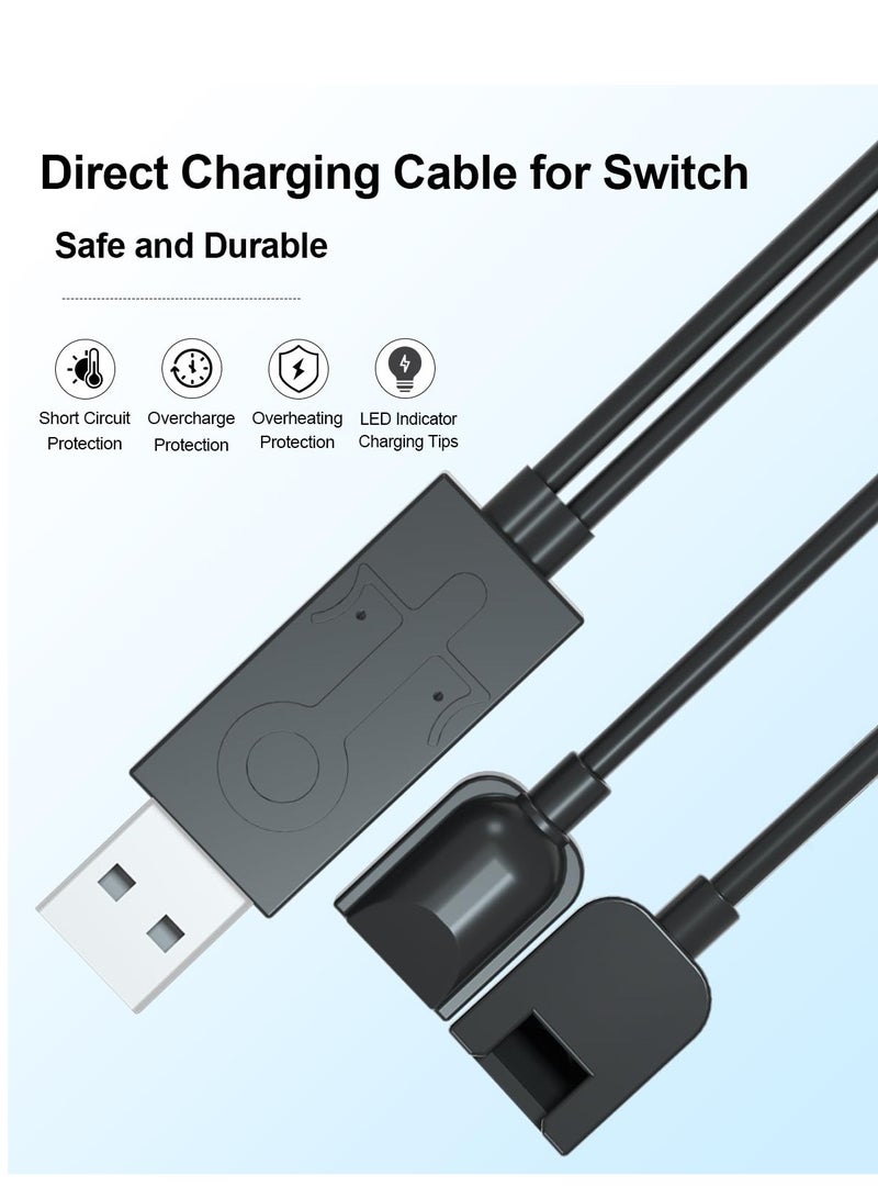 SOLARAE Joycon Charger Cable for Switch, Portable Joycon USB Charger Cable Short for Switch Controller Charger with LED Indicator Replaces Joycon Charging Dock, Travel Joycon Charging Cables - Image 2