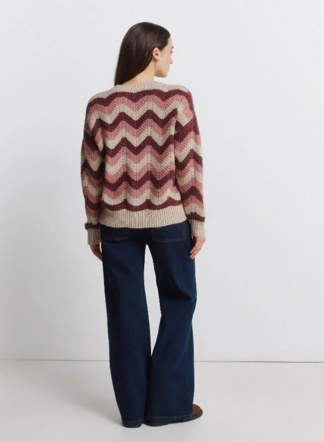 Springfield  High-waisted jeans with back patch pockets, button and zip fastening fastening , front seams, and a wide, straight leg. These jeans feature a washing process using new technologies, reducing water, chemical, and energy consumption. for Women | Best Price UAE