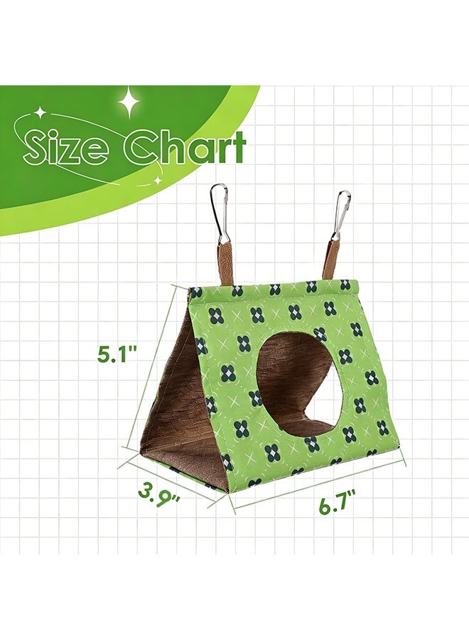 Multi-Purpose Hanging Bird Nest Hammock, Soft Summer Breathable Bird House Tent with Removable Washable Mat & Swing Perch, Easy to Install Cage Accessory for Small Parrot Parakeet Lovebird (Flower, S) - Image 3