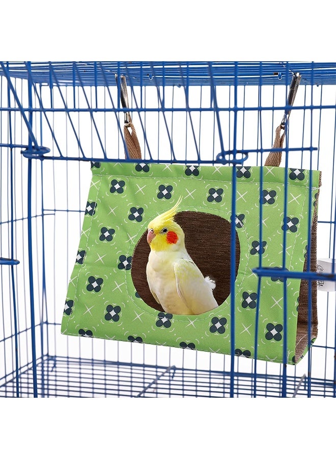 Multi-Purpose Hanging Bird Nest Hammock, Soft Summer Breathable Bird House Tent with Removable Washable Mat & Swing Perch, Easy to Install Cage Accessory for Small Parrot Parakeet Lovebird (Flower, S) - Image 4