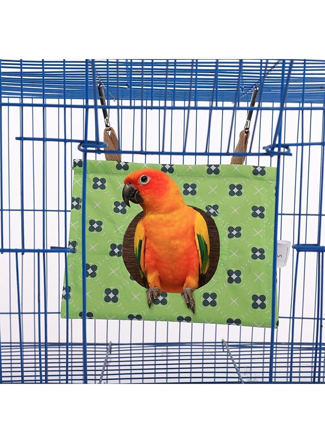 Multi-Purpose Hanging Bird Nest Hammock, Soft Summer Breathable Bird House Tent with Removable Washable Mat & Swing Perch, Easy to Install Cage Accessory for Small Parrot Parakeet Lovebird (Flower, S) - Image 5
