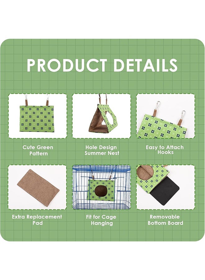 Multi-Purpose Hanging Bird Nest Hammock, Soft Summer Breathable Bird House Tent with Removable Washable Mat & Swing Perch, Easy to Install Cage Accessory for Small Parrot Parakeet Lovebird (Flower, S) - Image 2