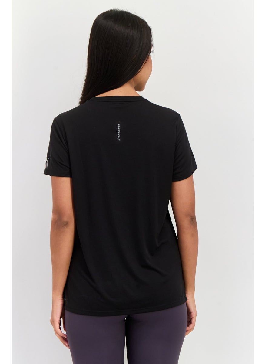 PUMA Women Sportswear Fit Short Sleeves Running T-Shirt, Black  - Image 3