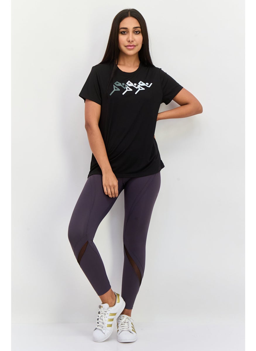 PUMA Women Sportswear Fit Short Sleeves Running T-Shirt, Black  - Image 4