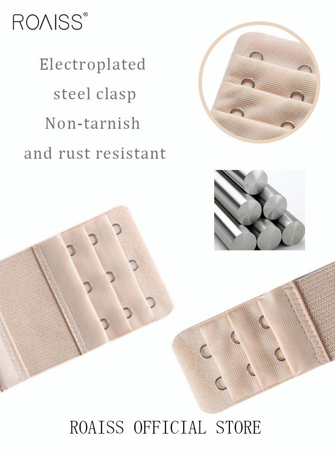 roaiss 6 Pack High Elastic Bra Extension Buckle Set for Women Bralette Length Adjustment Bra Back Universal Two and Three Rows Skin-friendly Fabric - Image 5