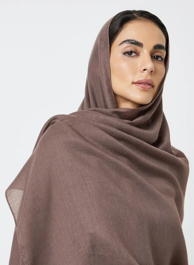 Take Two Brown Solid Rayon Hijab For Wear