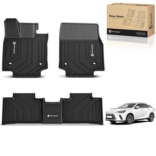 YHTAUTO Floor Mats Fit 2023-2025 Lexus RX /RX350 /RX350h /RX500h, NOT for RX450h+ PHEV, TPE All Weather Floor Liner Odorless Custom Fit Car Mats, 1st 2nd Row Liner - Image 1