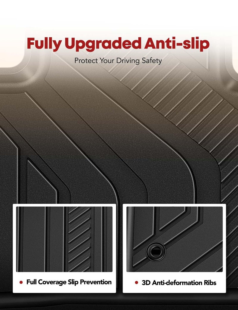YHTAUTO Floor Mats Fit 2023-2025 Lexus RX /RX350 /RX350h /RX500h, NOT for RX450h+ PHEV, TPE All Weather Floor Liner Odorless Custom Fit Car Mats, 1st 2nd Row Liner - Image 4