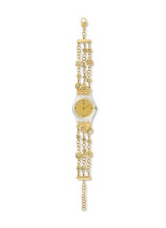 Swatch ساعة يد نسائية مقاومة للماء بحركة كوارتز على شكل زهرة ذهبية - 41 ملم  - Image 2