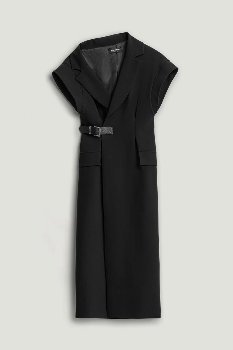 Nocturne  Tailored Buckle-Wrap Midi Dress for Women | Best Price UAE