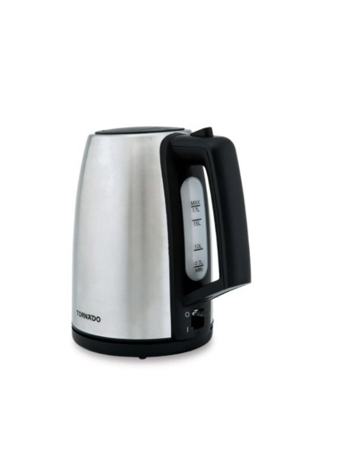 غلاية مياه استانلس ستيل 1.7 لتر - استانلس 1.7 L 2200 W TKS-2217E أسود/ فضي