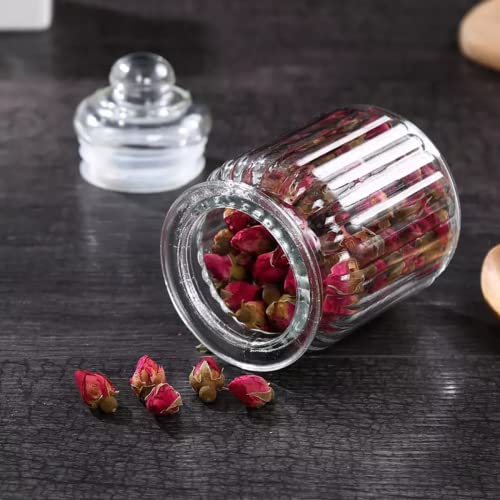 MUAC Glass Container Jar With Lid For Kitchen Storage, Small Pop Glass Jar For Storing Food, Spices, Jam, Honey, Aachar, Sugar, Coffee Beans (350Mll) (1Pc), Transparent - Image 1