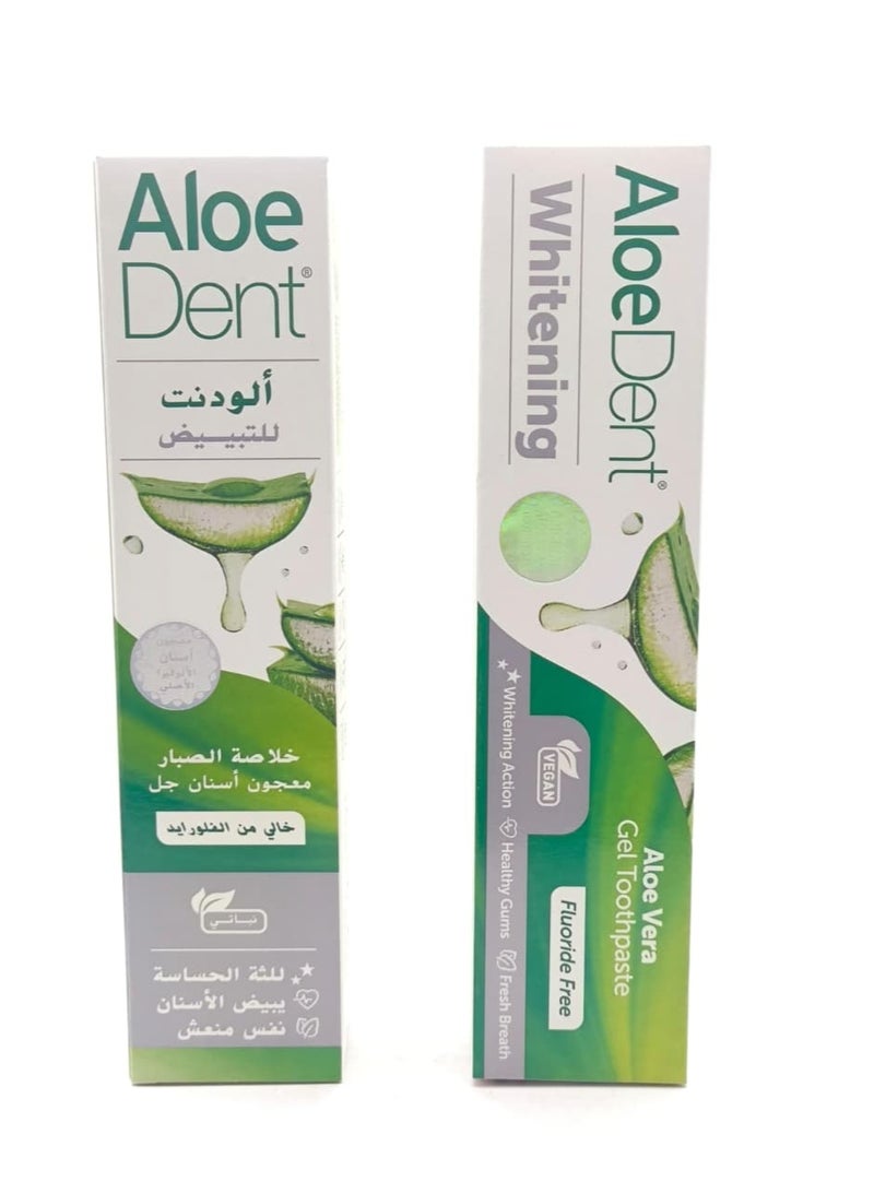 AloeDent Aloe Vera Whitening Toothpaste Fluoride Free 100 ml - Image 1