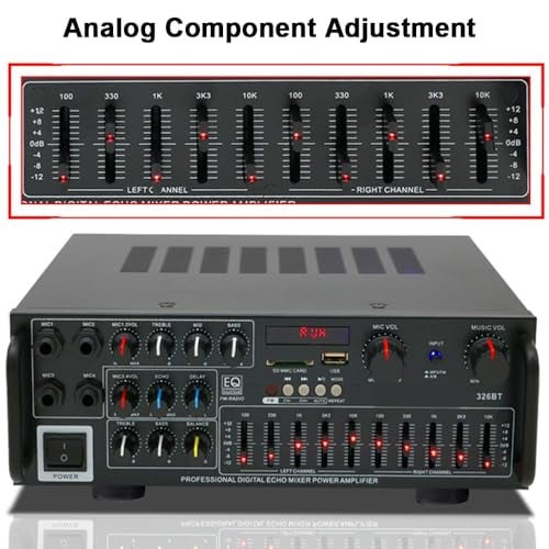 da.beatz. DaBeatz DB-326BT Bluetooth Mixer Amplifier – 4 Mic Karaoke & PA System with Echo, Delay, 10-Band EQ, Dual Power AC/DC, USB/SD/FM Support, Ideal for DJ, Party & Stage (RMS 160W) - Image 3