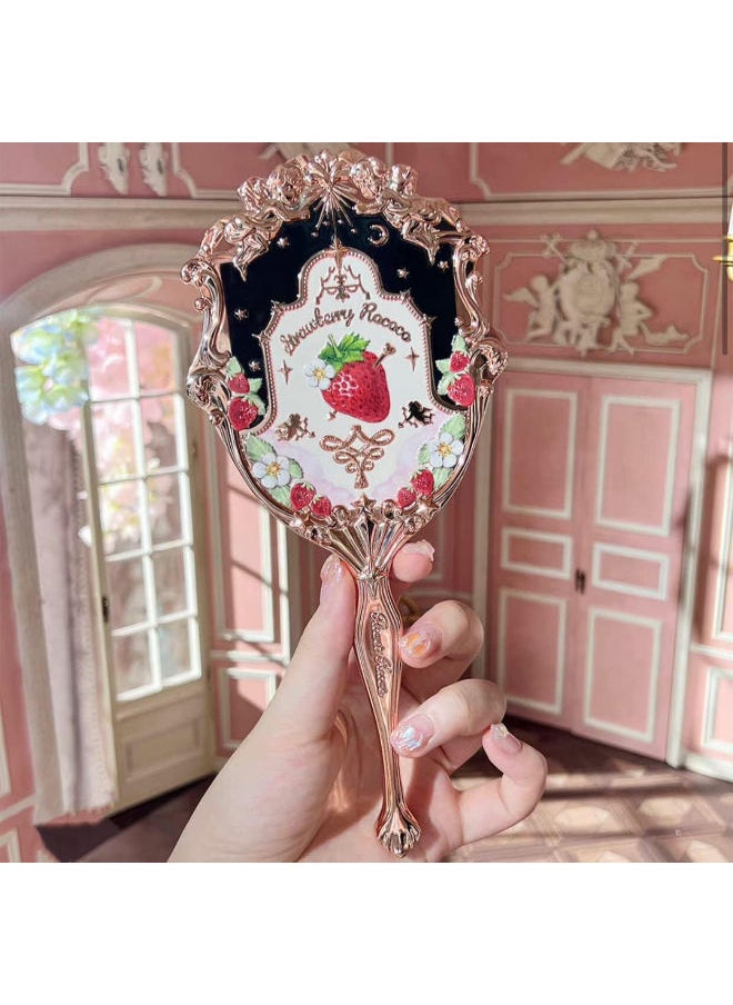 Flower Knows - Strawberry Rococo Hand, Travel Handheld Cosmetic Mirror - Image 1