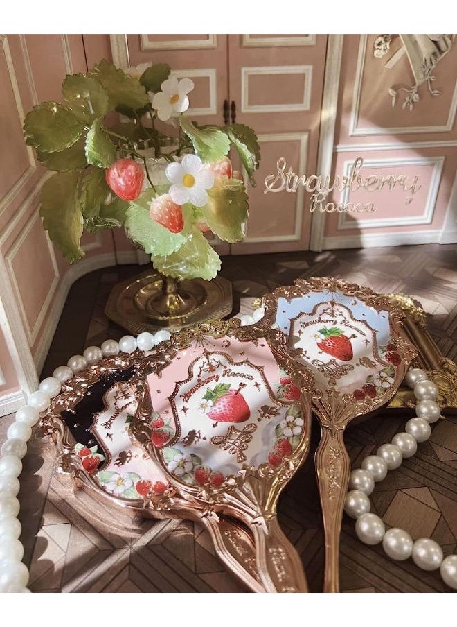 Flower Knows - Strawberry Rococo Hand, Travel Handheld Cosmetic Mirror - Image 1