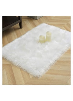 AIWANTO Soft Faux Fluffy Area Rug Luxury Floor Mat Area Rug Plush Sofa Cover Decor Mat for Floor Area Rug 60x90cm White  - Image 4