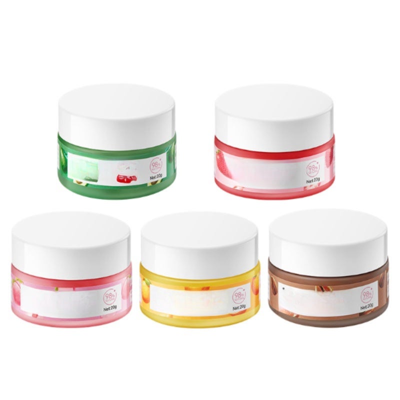 Lip Scrub: 20g Green Strawberry Flavor - Gentle Fine Particles Exfoliate Dead Skin, Moisturizes Softens Lips, Reduces Lines Brightens Color Lip Exfoliator for Dry Lips Autumn Winter Lip Care - Image 2