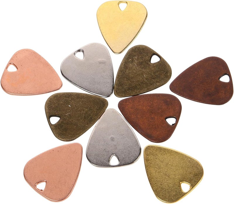 STAHAD 10pcs Metal Guitar Picks for Electric Acoustic Ukulele with Smooth Surface Ergonomic Design Comfortable Feel Bass Thumb Picks - Image 1