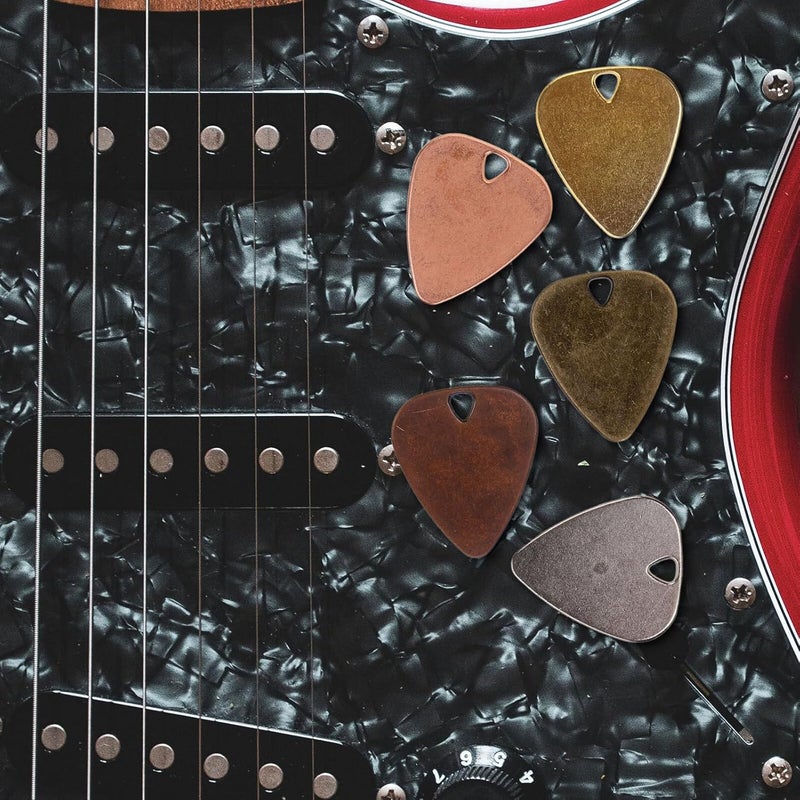 STAHAD 10pcs Metal Guitar Picks for Electric Acoustic Ukulele with Smooth Surface Ergonomic Design Comfortable Feel Bass Thumb Picks - Image 5