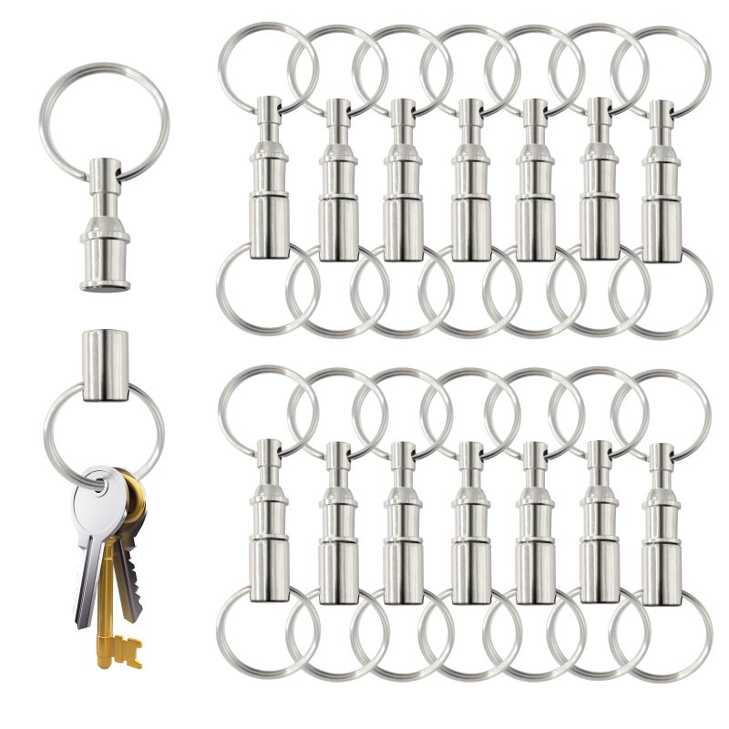 OWMOSYX 14 PCS Quick Release Detachable Keychain Dual Pull Apart Key Rings Double Spring Split Snap Lock Holder Convenient Accessory - Image 3