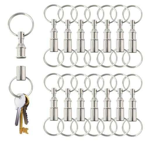 OWMOSYX 14 PCS Quick Release Detachable Keychain Dual Pull Apart Key Rings Double Spring Split Snap Lock Holder Convenient Accessory - Image 1