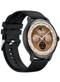 Hommtel Smart Sports Watch VENU 3 – Women & Girls Fashion Edition (Black) with 1.43-inch AMOLED Display, Bluetooth Calling, 100+ Sport Modes, Multidimensional Health Management, Ultra-Long Battery Life (30 Days Standby, 5-7 Days Usage), Always-On Screen, Exquisite Crown with Mechanical Vibration, Rich Applications, and 2 Extra Interchangeable Black Silicone Straps  - Image 1