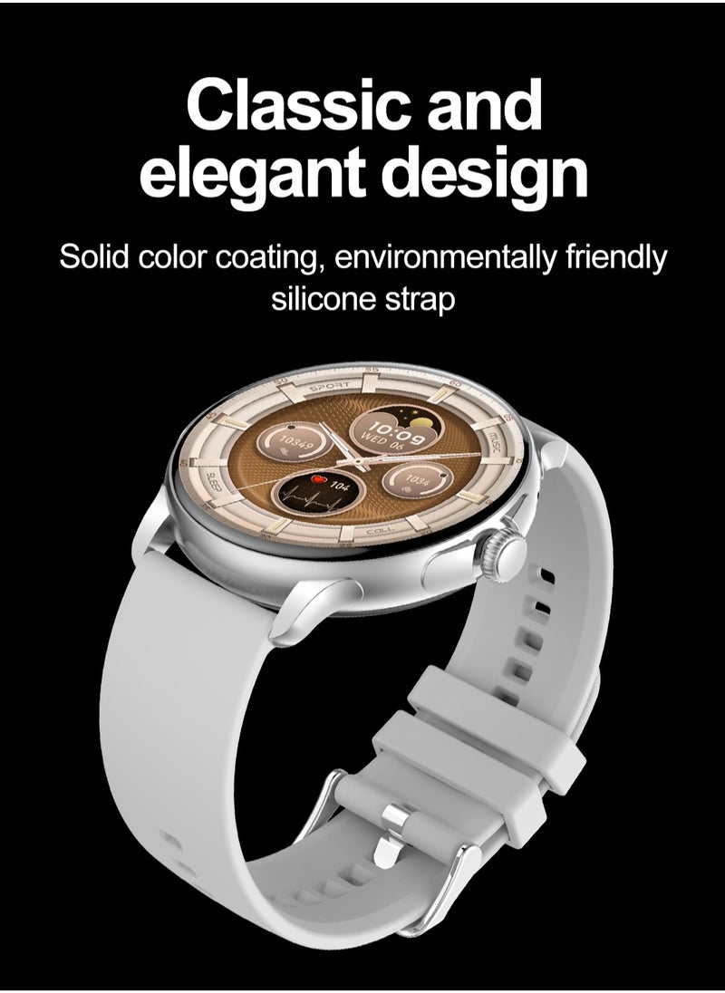 Hommtel - Smart Sports Watch VENU 3 – Women & Girls Fashion Edition (Black) with 1.43-inch AMOLED Display, Bluetooth Calling, 100+ Sport Modes, Multidimensional Health Management, Ultra-Long Battery Life (30 Days Standby, 5-7 Days Usage), Always-On Screen, Exquisite Crown with Mechanical Vibration, Rich Applications, and 2 Extra Interchangeable Black Silicone Straps - Image 1