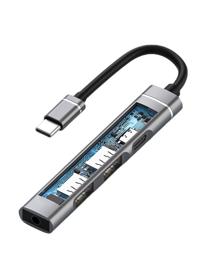 Akino Type-c To 3.5 Headset Docking Station Metal Usb Hub Digital Adapter Dual Usb Data Transfer - Image 5