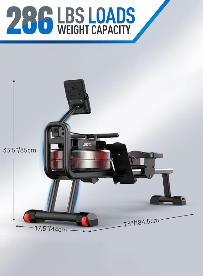 جوروتو جهاز التجديف المنزلي بمقاومة الماء، يدعم البلوتوث مع حامل للتابلت ووسادة مقعد مريحة، الحد الأقصى للتحميل 130 كيلوغرام/286 رطل، يدعم تطبيقات Kinomap و Fitshow وتطبيقات أخرى - Image 4
