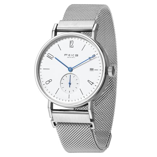 FEICE Men’s Watches Bauhaus Design Automatic Watch Waterproof Sapphire Crystal Analog Mechanical Watches for Men Women Unisex -FM201 Sliver - Image 1