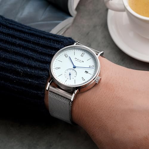 FEICE Men’s Watches Bauhaus Design Automatic Watch Waterproof Sapphire Crystal Analog Mechanical Watches for Men Women Unisex -FM201 Sliver - Image 4